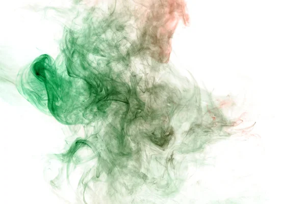Imagem abstrata da alma, um ponto de fumaça ondulada de vermelho e gree — Fotografia de Stock