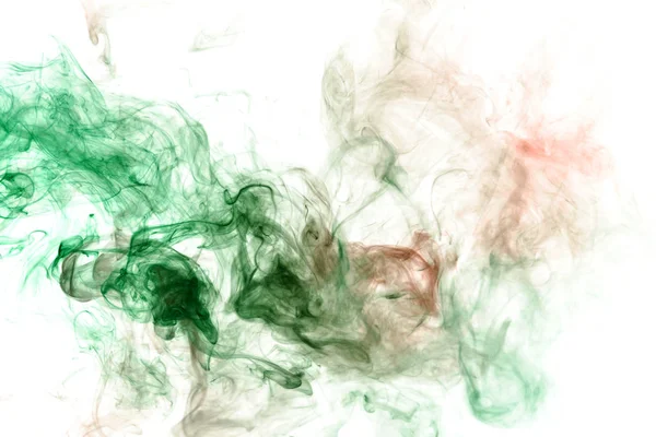 Imagem abstrata da alma, um ponto de fumaça ondulada de vermelho e gree — Fotografia de Stock