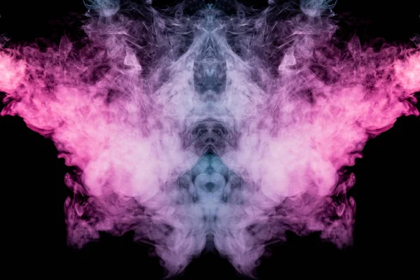 Rök av olika blå, röda och rosa färger i form av skräck i — Stockfoto