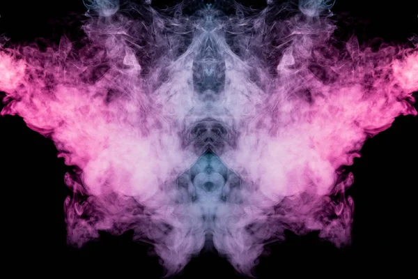 Smoke of different blue, red and pink colors in form of horror i — Stock Photo, Image