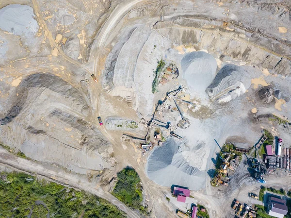 Aerial view of a small plant for the production and cleaning rub — Stock Photo, Image