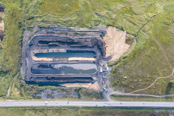 Min çıkarma ve aklama için bir taş ocağıhavadan görünümü