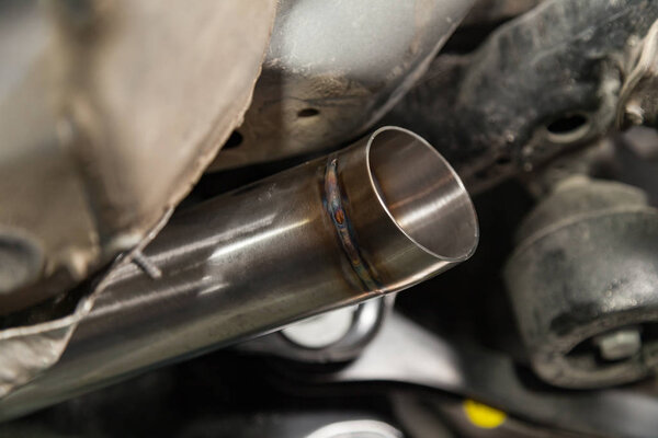 Fabrication and installation of a stainless steel car exhaust pi