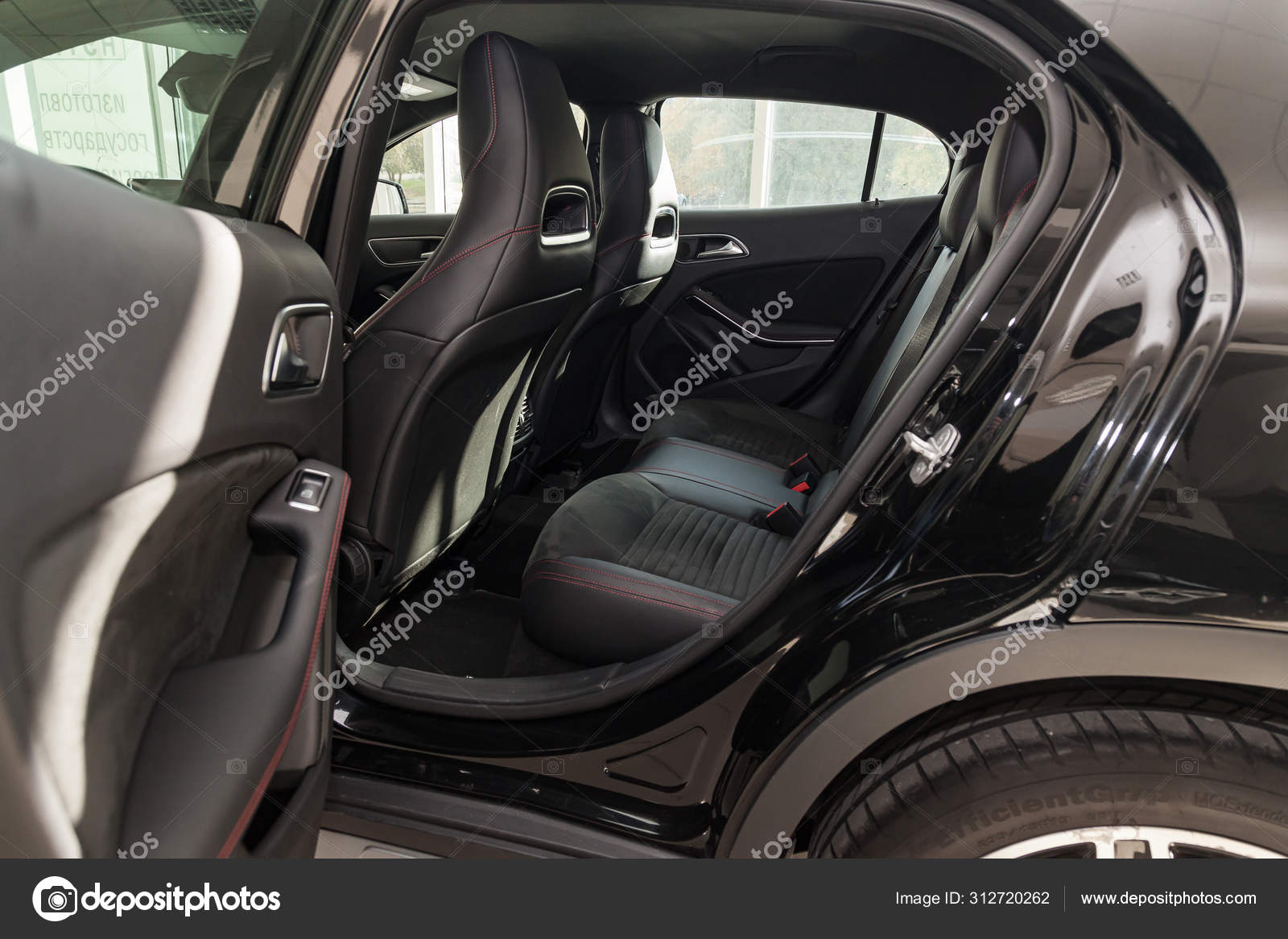 View To The Black Interior Of Mercedes Benz Gla With Rear