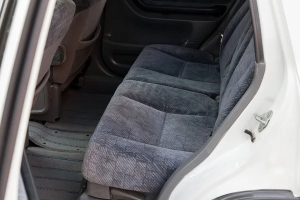 Open Rear Door White Japanese Suv Overlooking Passenger Row Seats — Stock Photo, Image