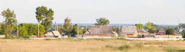 Paysage Panoramique Vieilles Maisons Traditionnelles Avec Une Clôture Bois Vue — Photo