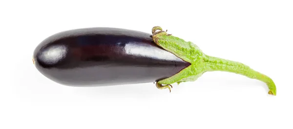 Čerstvá Zelenina Umístěná Vodorovně Bílém Izolovaném Pozadí Fotostudiu Fialový Lilek — Stock fotografie