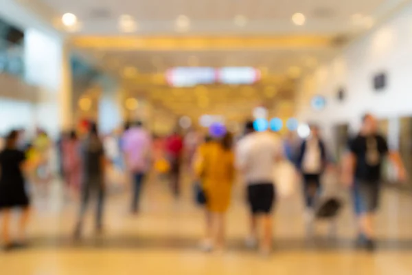 Blur of people indoor exhibits event are crowded. blurred background