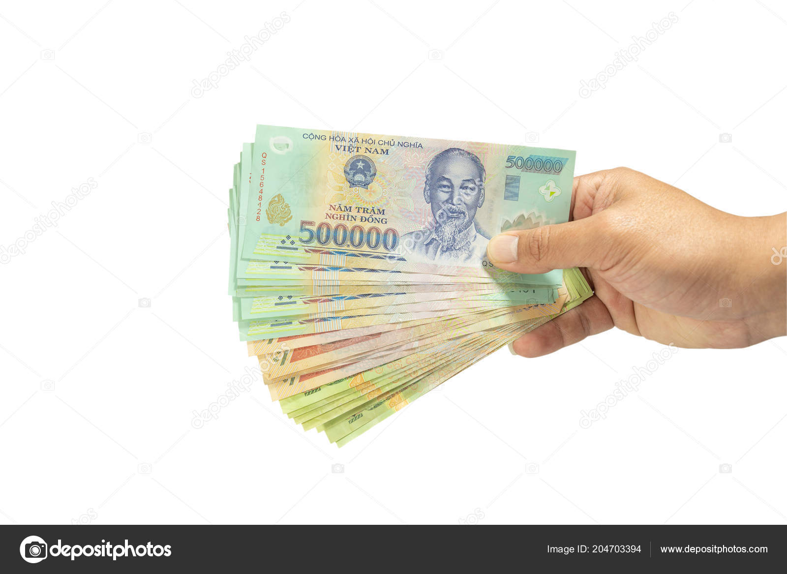 裁剪路径钱在越南手头上越南社会主义共和国Vnd 交换货币在白色背景下隔离—— 库存社论照片© bbbirdz_shop@hotmail.com  #204703394