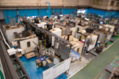 Soyut bulanıklık ve bokeh fabrika, sanayi, inşaat, arka plan işlemleri, depo, ekipman, jeneratör, torna.