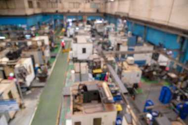 Soyut bulanıklık ve bokeh fabrika, sanayi, inşaat, arka plan işlemleri, depo, ekipman, jeneratör, torna.