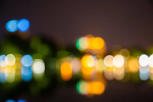 Abstracte Bokeh Van Groen Geel Rood Blauw Straat Licht Zwarte — Stockfoto