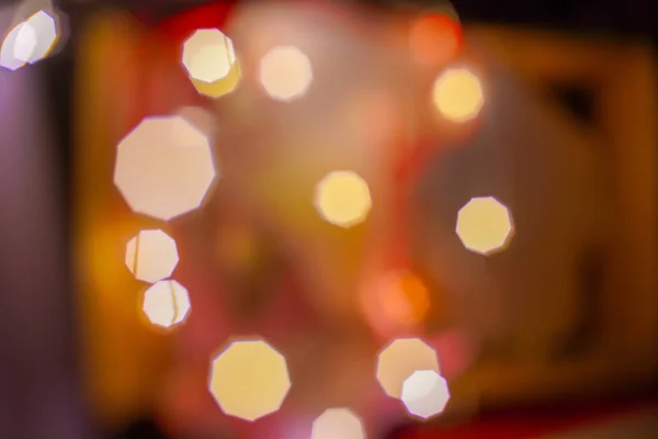 Abstract Kleurrijk Licht Vervagen Bokeh Textuur Rood Gele Chrismas Vintage — Stockfoto