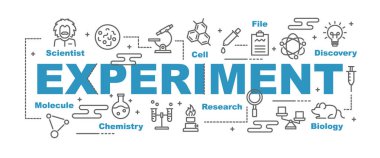 vektör afiş tasarım konsepti, düz stil ikonları ile deneme
