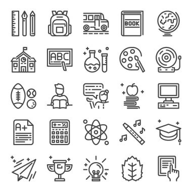 Okul piksel mükemmel simgeler için geri, satır düzenlenebilir kontur (48 x 48 vektör)