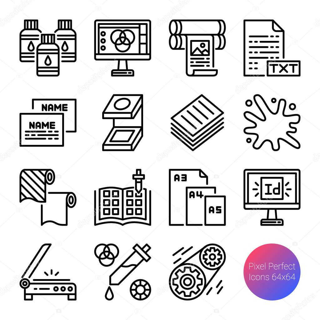printing outline icons