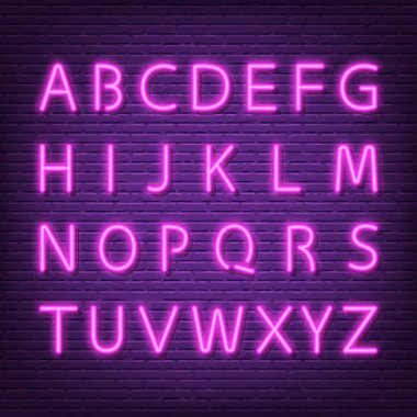 neon harfler tabela