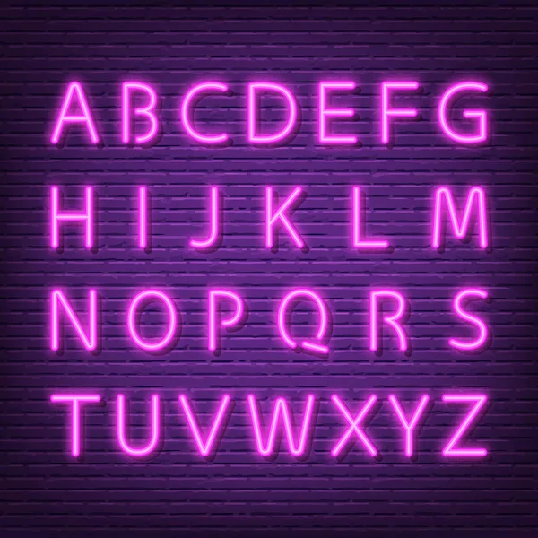 Placa de letras de néon —  Vetores de Stock