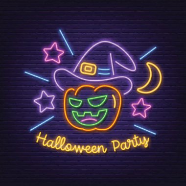 cadılar bayramı parti neon tabela