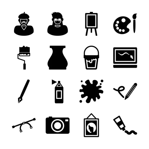 Arte iconos sólidos — Vector de stock