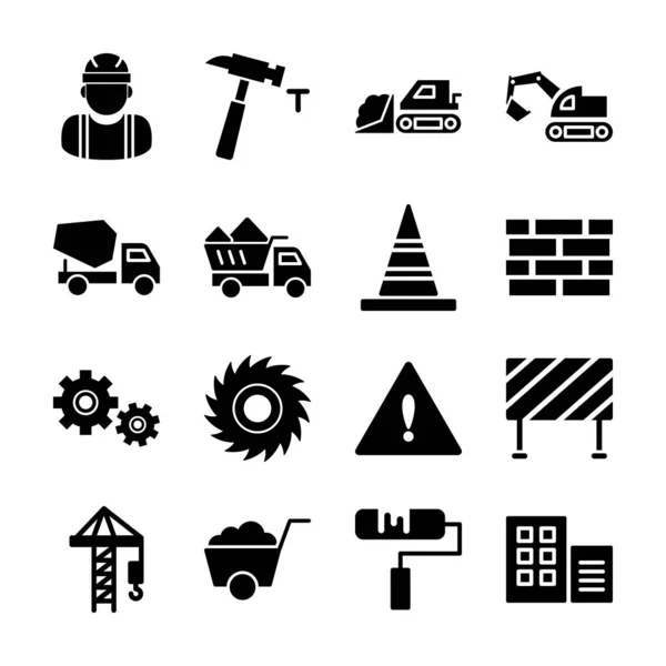 Construction icônes solides — Image vectorielle