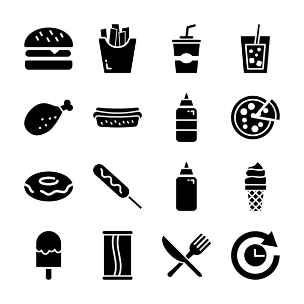 Fast food solid icon — Stock Vector