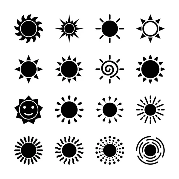 太陽の固体アイコン — ストックベクタ
