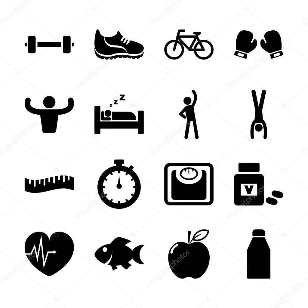 Healthy solid icons vector design