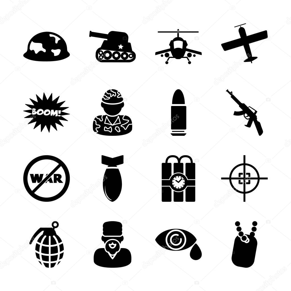 War solid icons vector design