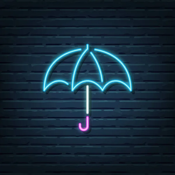 Esernyő Neon Jel Vektor Elemek — Stock Vector