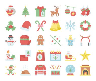 Mutlu Noeller düz vektör simgeleri piksel mükemmel