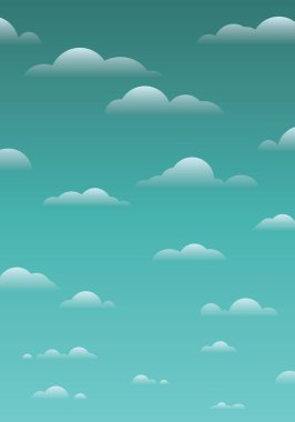 Bulutlu gökyüzü arka plan vektör çizim