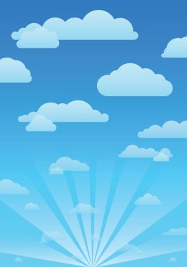 Bulutlu gökyüzü arka plan vektör çizim