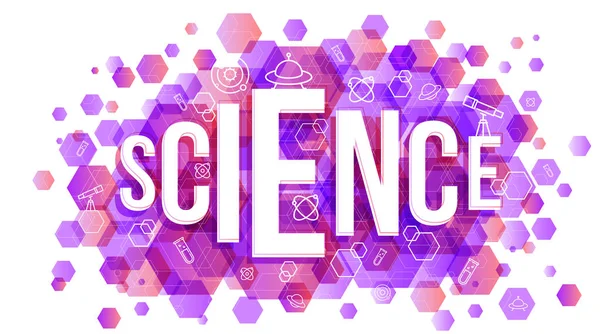 Design Concept Word Science Website Banner — Stock Vector