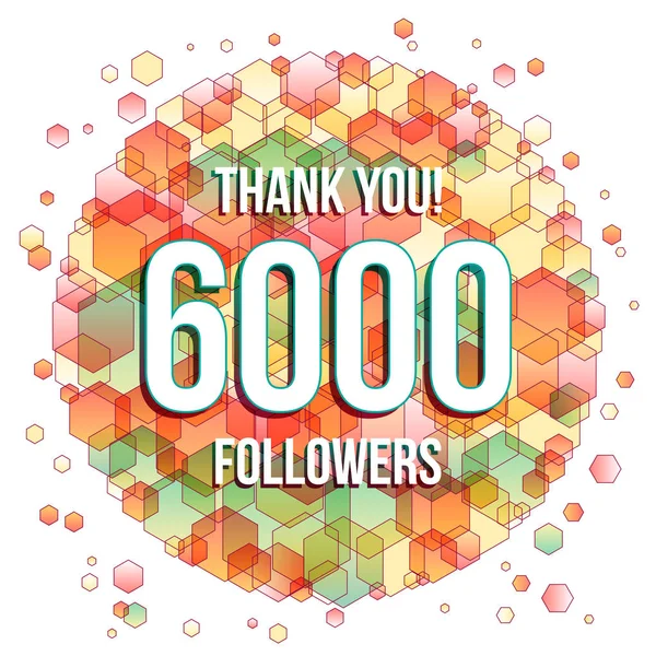 Teşekkür 6000 takipçileri tebrik kartı.
