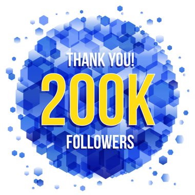 Teşekkür 200k takipçileri kartı