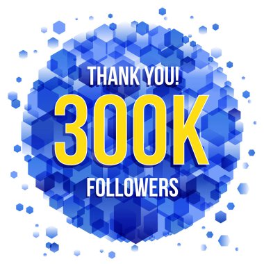 Teşekkür 300k takipçileri kartı