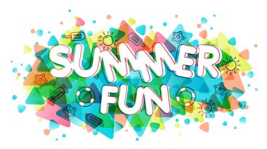 Yaz eğlencesi banner tasarım. Vektör çizim.