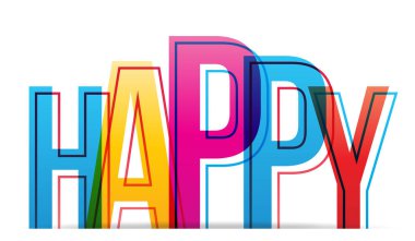 Mutlu kelime vektör yaratıcı çizim