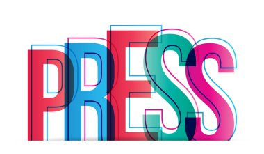 Basın sözcüğü modern vektör çizim