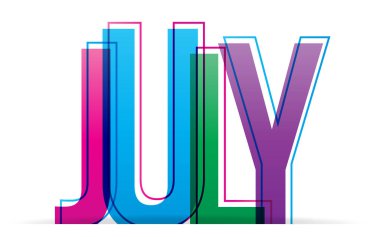 July word vector concept clipart
