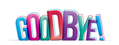 Hoşça kal! Sözcük illüstrasyon izole vektör