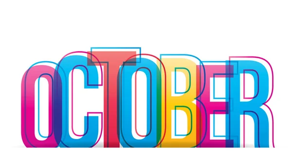 October Word Vector Concept — Stock Vector
