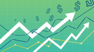 Hisse senedi vektör grafik para temsil iş kar.