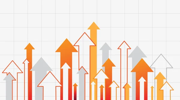 Finansiella Pilen Diagrammet Vector Business Diagram Med Pil Visar Vinster — Stock vektor