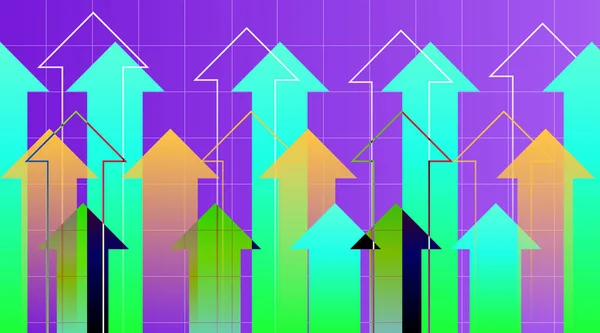 Finansiella Pilen Diagrammet Vector Business Diagram Med Pil Visar Vinster — Stock vektor