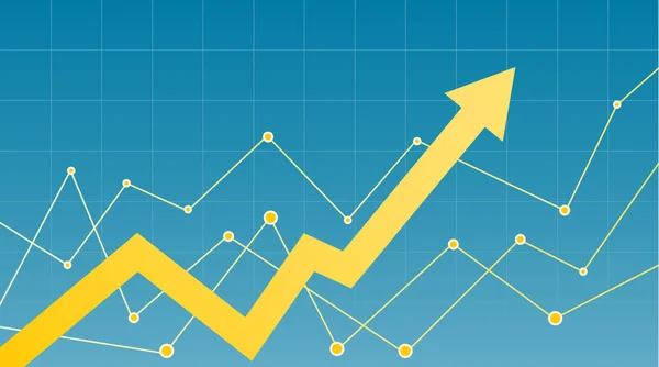 Gráfico Financeiro Abstrato Com Seta —  Vetores de Stock