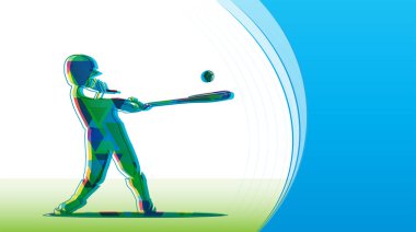  Beyzbol oyuncusu topa vuruyor