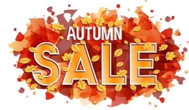 Sonbahar satış vektör afiş kartı