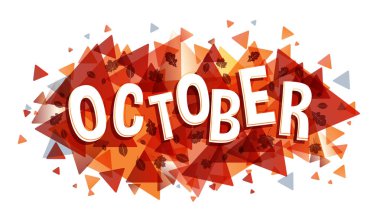 Ekim sözcük vektör, yaratıcı banner kartı.